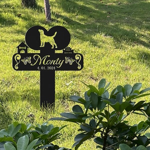Personalized Dog Memorial Stake, Dog with Stakes Garden Sign,Pet Grave Markers, Remembrance Stake,Metal Stake,  Garden Decor