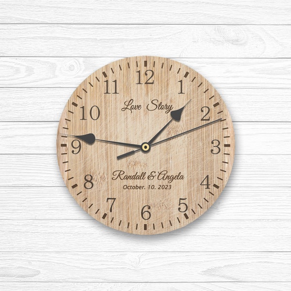 Wooden Clock for Wall, ,Unique Home Decor,Personalized Wooden Clock, Custom Wooden Wall ClockPersonalized gift for him,her