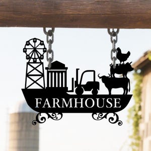 Personalized Farm Animals Sign, Custom Metal Farm Sign,Farmer Home Decor, Farm Yard Farmhouse Decor,  Farm Decor
