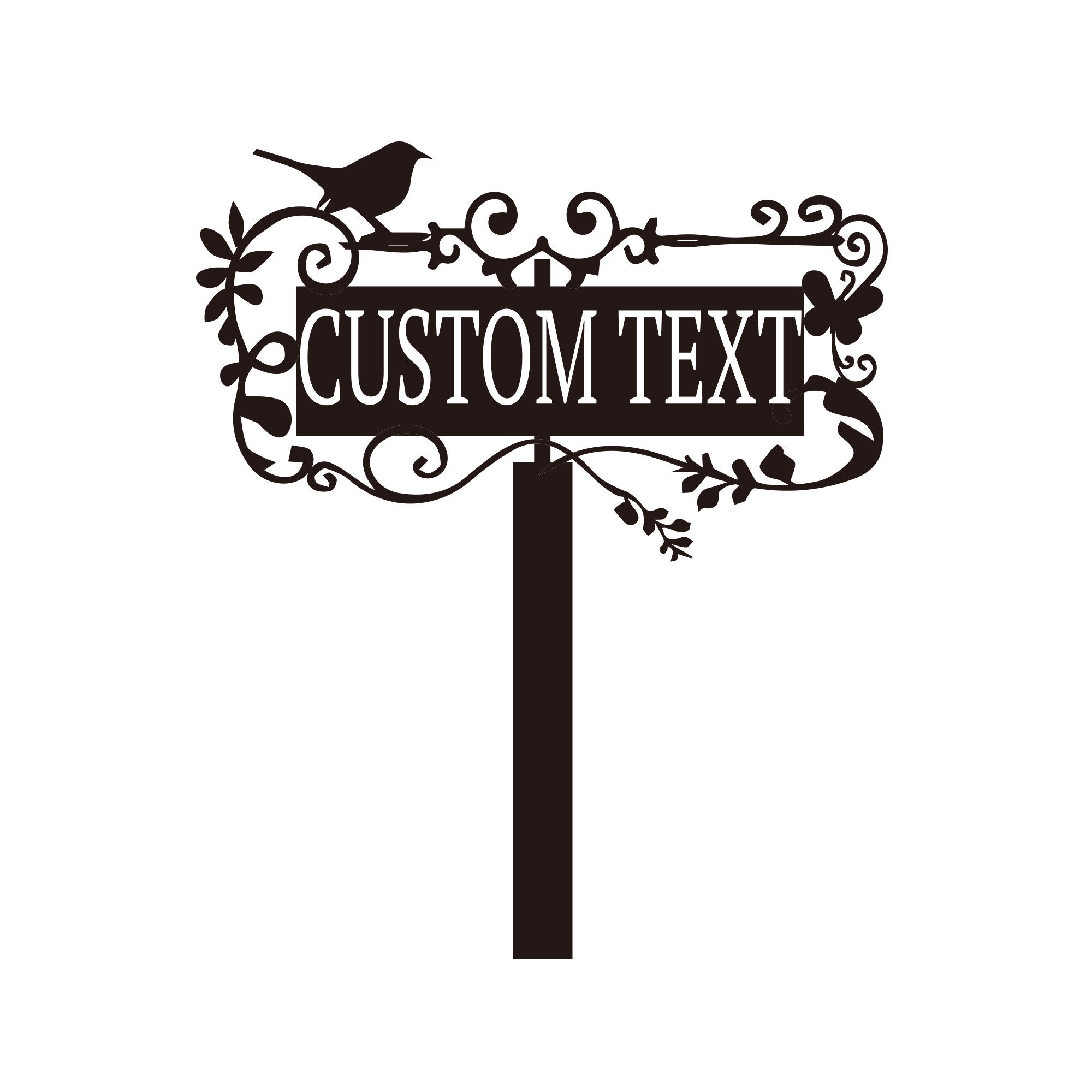 Custom Metal Garden Sign, Flower Sign With Stakes, Garden Sign