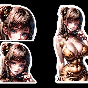 Original Anime Waifu Girl Sticker Kiss-Cut Vinyl Decal