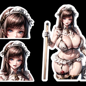 Original Anime Waifu Maid Girl Sticker Kiss-Cut Vinyl Decal