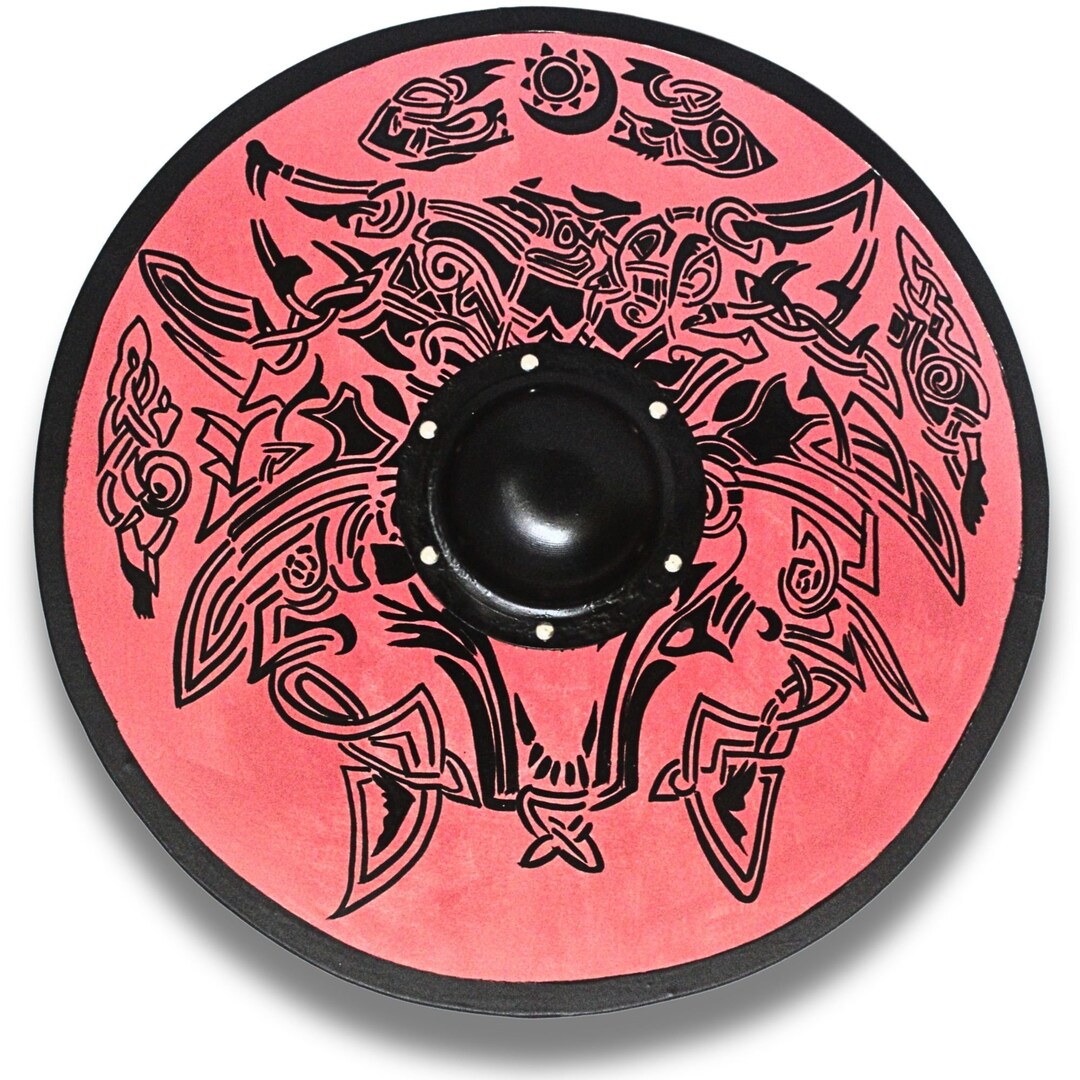 Viking Shield Norse Dragon Wood Wall Art Viking Wall Decor Etsy