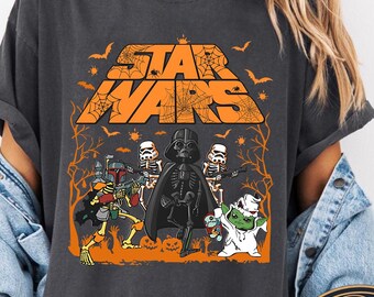 Retro Star Wars Halloween Shirt, Death Star Pumpkin Shirt, Star Wars Halloween Sweatshirt, Spooky Season Sweater, Vintage Halloween Shirt