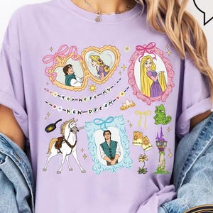 Coquette Bow Disney Tangled Rapunzel Floral Shirt, Disney Princess Rapunzel shirt, Lost Princess Tee, Magic Kingdom Shirt,Disney Trip