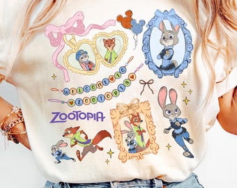T-shirt Coquette Zootopia : T-shirt rétro Judy Hopps & Nick Wilde