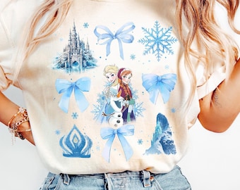 Retro Disney Princess Elsa Bow Shirts, Elsa Shirt, Frozen Shirts, Disney Girls Trip, Disney World Shirts, Disneyland Shirt, Frozen coquette