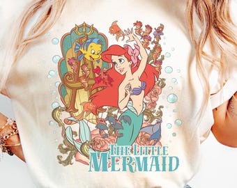 Retro The Little Mermaid Shirt, Disney Girl T-shirt, Little Mermaid Ariel Tee, Disney Ariel Princess Tee, Disney Princess Family Trip Shirt