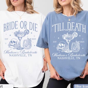 Gothic Bachelorette Party Shirts: Bride Or Die, Skeleton Maid of Honor