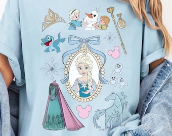 Coquette Princess Elsa Frozen Shirts, Princess Elsa Bow Shirts,Disney Girls Trip,Disney World Shirts, Disneyland Shirt,Frozen coquette shirt