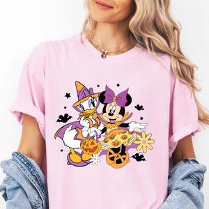 Vintage Minnie Daisy Halloween Comfort Colors Shirt, Disney Halloween Shirt, WDW Disneyland Halloween Girls Trip 2025, Besties Halloween Tee