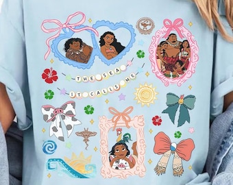 Retro Disney Princess Moana Coquette Shirt, Maui Moana Hei Hei and Pua Tee, WDW Disneyland Trip, Disney Moana 2 Movie Tee, Disney Trip Oufit