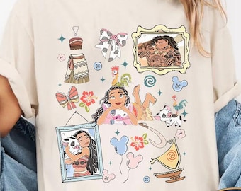 Retro Disney Moana Coquette Bows Shirt,Disney Moana Shirt,Moana Hei Hei Pua Maui Shirt,Moana Princess Shirt,Disneyland Princess Family shirt