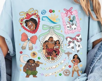 Retro Disney Moana Coquette Bows Shirt, Maui Moana Hei Hei and Pua Tee, WDW Disneyland Trip, Disney Moana 2 Movie Shirt, Disney Trip Oufit