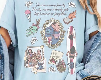 Retro Lilo & Stitch Disney Shirt, Ohana means Family Stitch shirt, Pudge Scump Stitch 2025 Shirt, WDW Disneyland Family Vacation 2025 Shirt