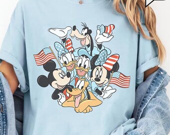 Chemise patriotique rétro Mickey et ses amis