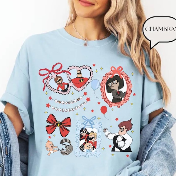 Coquette The Incredibles Family Shirt,Pixar Superhero Squad Tee, Vintage Disney Comic Shirt, Disneyland Trip 2025, Disney World Family Tee