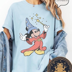 Retro Disney Fantasia Shirt, Disney Mickey Wizard Shirt, Wizard shirt, magical shirt, Vintage wizard shirt, Disney Family Vacation Shirt