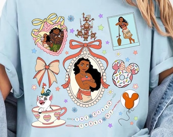 Coquette Bow Disney Princess Moana Mirror Shirts, Maui Moana Hei Hei and Pua Shirts, Disney Girls Trip, WDW Shirts, Women Disneyland Shirt