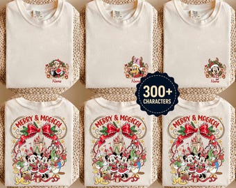 Custom 2-Sided  Mickey Merry & Magic Christmas Party 2026 Shirt,  Mickey And Friends Christmas Party Shirt, WDW Family Christmas Trip Tee