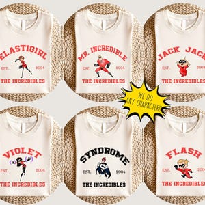 Retro The Incredibles Disney Pixar Group Shirt, Incredibles Family Matching Shirt, Superhero Party Disneyland Trip Shirt, Dash Jack Jack