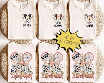 Custom Two-sided Personalized Mickey and Friends Skeleton Halloween shirt, Mickey's Not So Scary Halloween Party 2026, Halloween Family