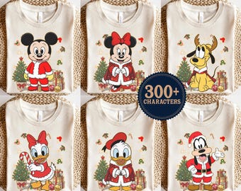 Custom Disney Christmas All Characters Shirt, Cute Mickey Very Merry Christmas, Disney Family Christmas Shirt, Disneyland Christmas Shirt
