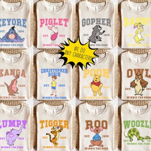 Retro Winnie the Pooh Varsity Shirt, Tigger, Piglet, Eeeyore, Roo, Lumpy, Rabbit, Disneyland Trip Shirt, Disney Family Trip, Pooh Fan Gift