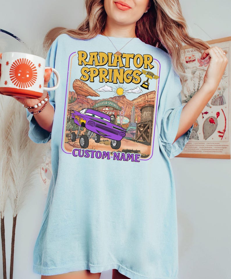 Custom Radiator Springs Comfort Colors Shirt, Lightning McQueen Disney Tee, Pixar Cars Family Shirt, Disney Vacation Shirt, Disneyland Shirt image 8