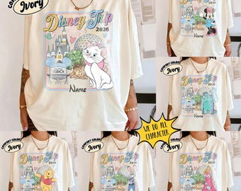 Custom Retro Walt Disney's Disneyland Shirt, Disney Trip 2026 Family Tee, WDW Disney World Magic Kingdom Family Vacation Group Shirts