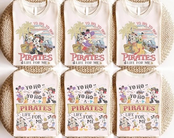 Personalized Disney Pirates of Caribbean Shirt, Disney Pirates 2 Side Family Shirts, Pirate's Life, Disney Cruise Shirt, Mickey and Friends