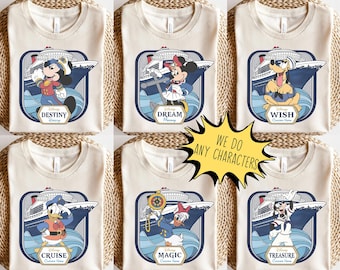 Retro Disney Cruise Line 2026 Shirt, Custom Mickey & Friends Family Cruise Trip Tee, Let's Cruise, Disney Wish Dream Magic Wonder Fantasy