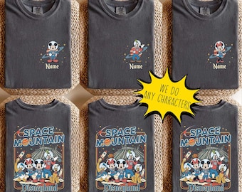 Personalized Retro Disney Space Mountain Shirt, Disney Mickey & Friends Space Mountain Tee, Disneyland Family Trip, Disney Matching Tee