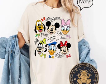 Coquette Bows Signatures Mickey and Friends Shirt, Mickey and Co Disney Shirt, Disney World Shirt, Disneyland Shirt, Magical Kingdom