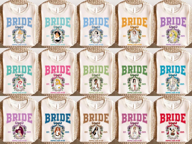 Disney Princess Bride Shirt, Bridal Party Disneyland Tee, Bachelorette T-Shirt, Disney Bride Team Shirt, Bachelor Wedding Party Disneyworld