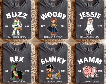 Vintage Toy Story Hallowenn All Characters Shirt, Retro Toy Story Halloween Shirt, Halloween Party Tee, Disney Family Halloween Shirt