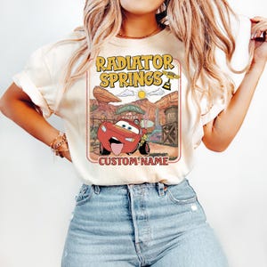 Custom Radiator Springs Comfort Colors Shirt, Lightning McQueen Disney Tee, Pixar Cars Family Shirt, Disney Vacation Shirt, Disneyland Shirt image 4