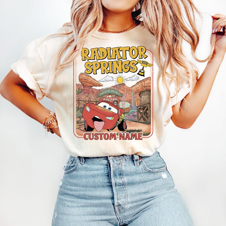 Custom Radiator Springs Comfort Colors Shirt, Lightning McQueen Disney Tee, Pixar Cars Family Shirt, Disney Vacation Shirt, Disneyland Shirt image 4