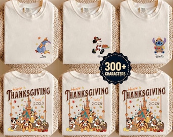 Custom Disney Mickey And Friends Thanksgiving Shirt, Thanksgiving Fall Trip, Disney Family Thanksgiving Matching Disney Gift Shirt