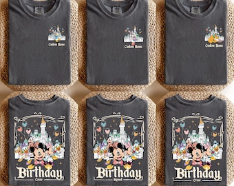 Custom 2 Side Disney Birthday Squad, Personalized Disney Birthday Shirt, Disney Birthday Boy Girl, Mickey & Friends Birthday Trip Shirt