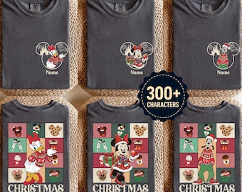 Custom Christmas  All Character Snack Tour Shirt,  Christmas Snack Tee, Disney Family Xmas Matching Shirts, WDW Disneyland Trip Holiday Tee