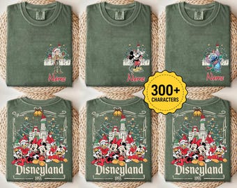 Vintage Disneyland Christmas All Characters Shirts, Custom Mickey's Very Merry Christmas Party Shirt , Family Matching Disney Vacation