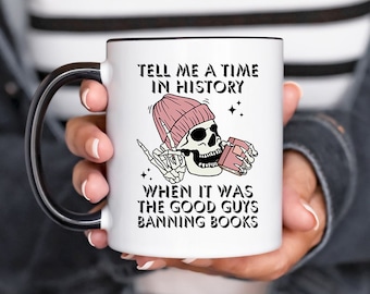 Book Mug, When It Was The Good Guys Banning Books, Book Lover Gift, Reading Book, Book Gift, Bookworm Gift, Book Club Gift, Teacher Gift