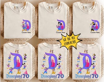 Disneyland 70 Years Of Magic Shirt, Mickey Minnie 70th Anniversary Shirt, Disneyland Happiest Place On Earth Shirt, Family Vacation Trip