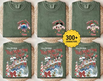 Personalized Disney Christmas Cruise Line 2-sided  Shirt, Mickey & Friends Very Merrytime Cruises Shirt, Disney Family Xmas Cruise 2026 Trip