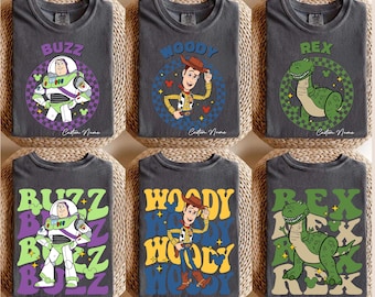 Retro Toy Story 2 Sides Checkered Characters Shirt: Checkered Family Trip Matching Tee , Family Trip 2026 Tee