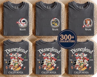 Custom Mickey Friends Disneyland Christmas Shirt, Retro All Characters Holiday Shirt, Family Matching Disney Vacation Trip 2026 Gifts