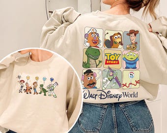 Retro Toy Story Friends 2-Sides Balloon Shirt Toy Story, Toy Story Balloon Shirt, Woody Buzz Lightyear shirt , Disney Family Vacation Shirt