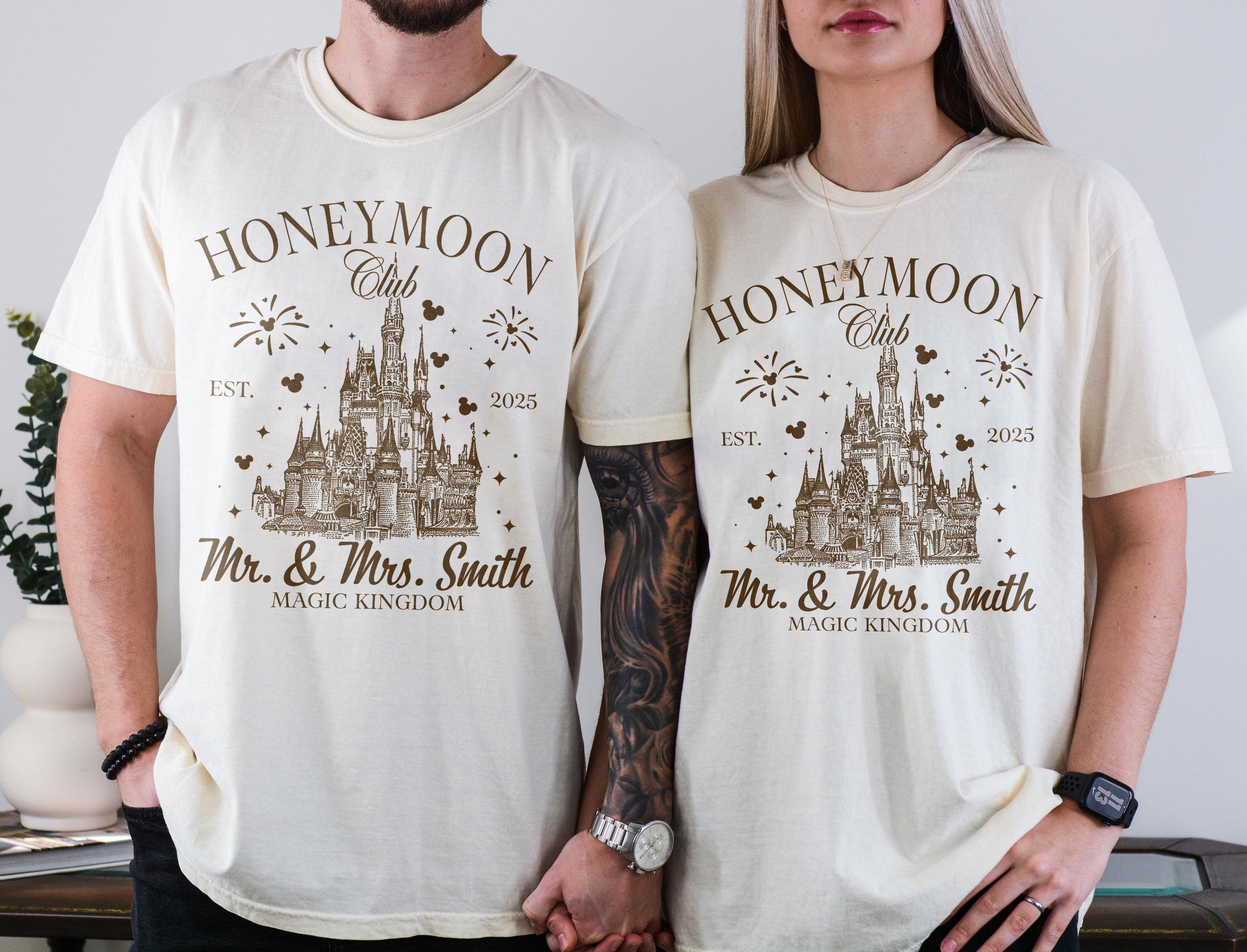 Personalized Disney Honeymoon Club Shirt, Mr Mrs Disneyland Shirt, Just  Married Disney Shirt, Disney Couple Shirt, Wedding Anniversary Shirt