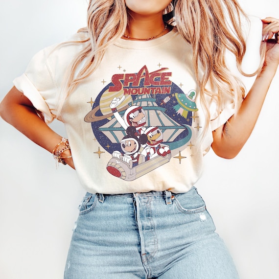 Retro Disney Space Mountain Shirt, Vintage  Magic Kingdom Shirt, Comfort Colors Mickey And Friends Space Shirt, Disney Astronaut Shirt
